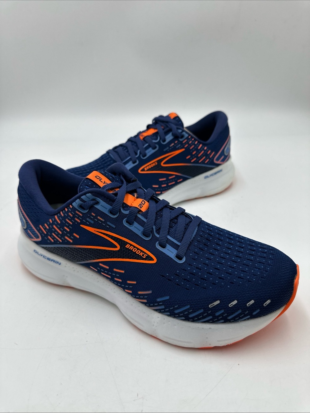 Brooks Glycerin 20 Men’s Size 8.5 D Blue Orange Running Shoes 1103821D444